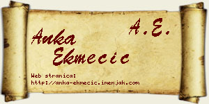 Anka Ekmečić vizit kartica